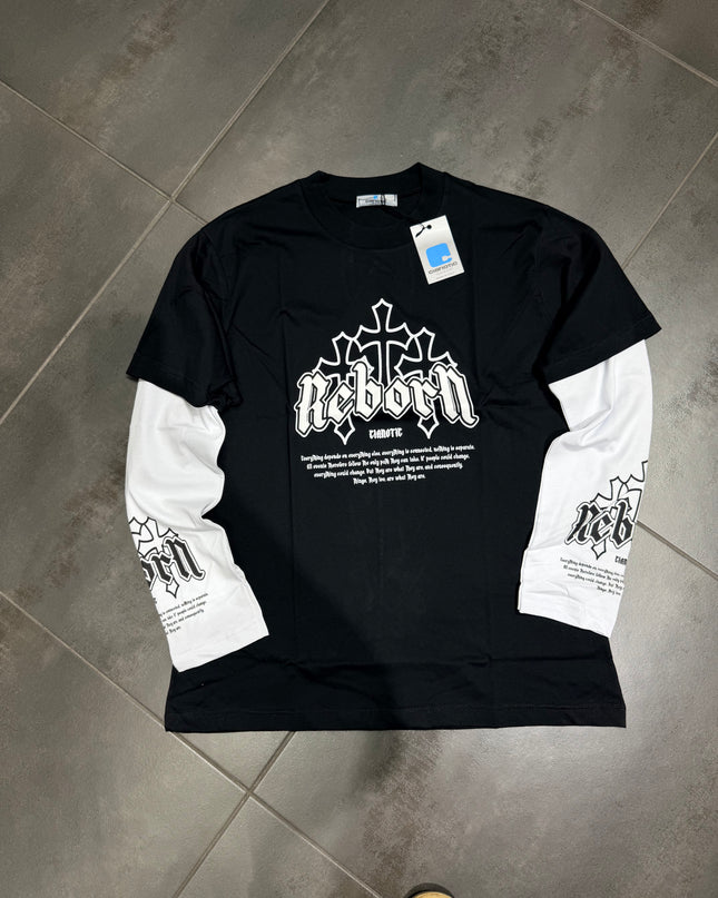 Maglia Uomo Taglie Forti Manica Lunga LongSleeve REBON