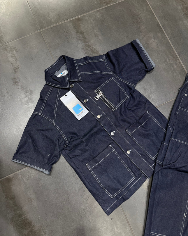 Completo Jeans Uomo  Taglie Forti Cnt Carpenter Blue