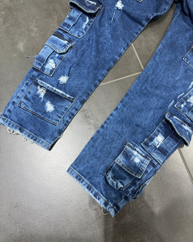 Jeans Uomo Taglie Forti Cnt Cargo 328 Blue