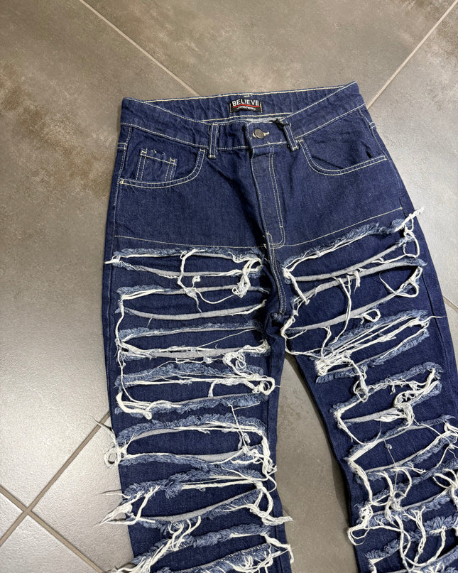 Jeans Uomo Ripped In Denim BLV